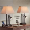 Possini Euro Design Possini Euro Deacon Bronze Gooseneck Lamps With USB And Outlet Set Of 2 -Possini Euro Design GUEST 4b6a3999 d8f7 4741 b7a3 d6f1e0b07801