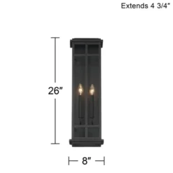 Possini Euro Design Metrix Modern Industrial Outdoor Wall Light Fixture Black Metal 26" Clear Glass For Post Exterior Barn Deck House Porch Yard Patio -Possini Euro Design GUEST 4c75d480 5884 43ca a7c1 a91309fbb500