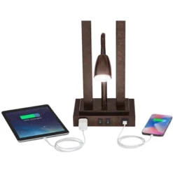 Possini Euro Design Possini Euro Deacon Bronze Gooseneck Lamps With USB And Outlet Set Of 2 -Possini Euro Design GUEST 4db32ed7 0804 479a af43 afecd341a8a6