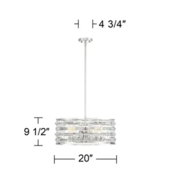Possini Euro Design Smart Polished Nickel Chandelier 20" Wide Modern Drum Clear Crystal 6-Light Fixture For Dining Room House Foyer Kitchen Island -Possini Euro Design GUEST 4db469a4 ddae 43f0 984f b6ae1b3c867e