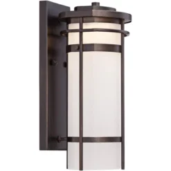 Possini Euro Design Theola Modern Outdoor Wall Light Fixture Bronze LED 12 3/4" Etched Glass Shade For Post Exterior Barn Deck House Porch Yard Patio -Possini Euro Design GUEST 4e9a2504 9bcd 465d b5f6 47b4aa6c27b4