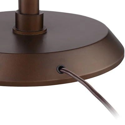 Possini Euro Design Traverse Modern Floor Lamp With LED Gooseneck Reading Light 64" Tall Oil Rubbed Bronze Oatmeal Drum Shade For Living Room Bedroom 7 Possini Euro Design Traverse Modern Floor Lamp With LED Gooseneck Reading Light 64" Tall Oil Rubbed Bronze Oatmeal Drum Shade For Living Room Bedroom - Image 5