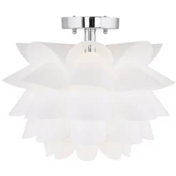 Possini Euro Design Modern Ceiling Light Semi Flush Mount Fixture 15 3/4" Wide White Flower For Bedroom Kitchen Living Room Hallway Bathroom House -Possini Euro Design GUEST 4fe36d76 9541 4783 8b53 7bf214cc1f2c