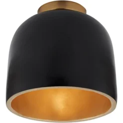 Possini Euro Design Merrick Modern Industrial Ceiling Light Flush Mount Fixture 9" Wide Black Gold For Bedroom Kitchen Living Room Hallway Bathroom -Possini Euro Design GUEST 5259a4fb 6c6d 45b9 bf91 a80b3bf5beae