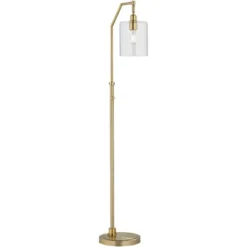 Possini Euro Design Kipling Modern 62 1/2" Tall Downbridge Arc Floor Lamp Warm Gold Metal Clear Glass Shade For Living Room Reading House -Possini Euro Design GUEST 52dbd3a2 6537 44d4 abc1 e679cd209df7