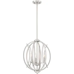 Possini Euro Design Spherical Brushed Nickel Pendant Chandelier 16" Wide Modern Orb 3-Light Fixture For Dining Room House Foyer Kitchen Island Bedroom -Possini Euro Design GUEST 53981008 6d8c 439b 9840 62ab4917ae62