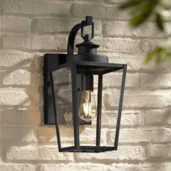 Possini Euro Design Ackerly Modern Outdoor Wall Light Fixture Textured Black 17 1/4" Clear Glass For Post Exterior Barn Deck House Porch Yard Patio -Possini Euro Design GUEST 540f7a5d 5d74 470c be1d 0e59a38ecbbd
