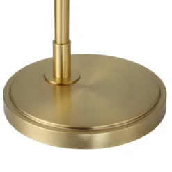 Possini Euro Design Modern Arc Floor Lamp Standing 62 1/2" Tall Warm Gold Offset Arm White Linen Drum Shade For Living Room Reading Family Bedroom -Possini Euro Design GUEST 5a927ca2 2552 4b3b 8acc 2dcb5a88678b