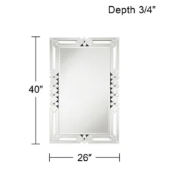 Possini Euro Design Clafia Rectangular Vanity Wall Mirror Modern Beveled Edge Clear Diamond Mirrored Frame 26" Wide For Bathroom Bedroom Living Room -Possini Euro Design GUEST 5e3eb33b cdfe 418d aba3 7a15410d0226
