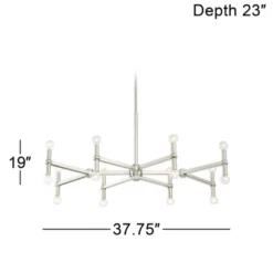 Possini Euro Design Marya Brushed Nickel Chandelier 37 3/4" Wide Modern 16-Light Fixture For Dining Room House Foyer Kitchen Island Entryway Bedroom -Possini Euro Design GUEST 5f42d421 ade8 42b7 8c6a 4050b2086f75