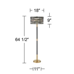 Possini Euro Design Halifax Modern Industrial Floor Lamp 64 1/2" Tall Matte Black Warm Gold Metal Double Drum Shade For Living Room Bedroom Office 14 Possini Euro Design Halifax Modern Industrial Floor Lamp 64 1/2" Tall Matte Black Warm Gold Metal Double Drum Shade For Living Room Bedroom Office -Possini Euro Design GUEST 61f0af63 5325 4df1 8d58 37fb0ffbc58c