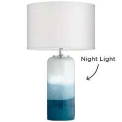Possini Euro Design Modern Table Lamp With USB Charging Port And Nightlight LED 25" High Blue Art Glass White Shade For Bedroom Desk (Color May Vary) 15 Possini Euro Design Modern Table Lamp With USB Charging Port And Nightlight LED 25" High Blue Art Glass White Shade For Bedroom Desk (Color May Vary) -Possini Euro Design GUEST 659e57a3 285c 4840 ace2 83a725c89586