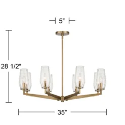 Possini Euro Design Byzantium Warm Gold Chandelier 35" Wide Modern Clear Glass Shade 8-Light Fixture For Dining Room Foyer Kitchen Island Entryway -Possini Euro Design GUEST 65cabdc8 f91a 4857 be23 e928d8428fc5