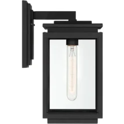 Possini Euro Design Atkins Modern Outdoor Wall Light Fixture Matte Black 14 1/4" Clear Glass For Post Exterior Barn Deck House Porch Yard Posts Patio -Possini Euro Design GUEST 65e53daa fcfb 42ab 8caa 31139c67b349