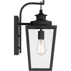 Possini Euro Design Ackerly Modern Outdoor Wall Light Fixture Textured Black 17 1/4" Clear Glass For Post Exterior Barn Deck House Porch Yard Patio -Possini Euro Design GUEST 6625166d 6b53 4b6e a5e9 23bda94cb8aa