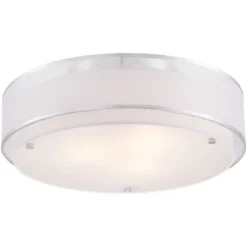 Possini Euro Design Modern Ceiling Lighting Semi Flush Mount Fixture 20" Wide Chrome 3-Light Sheer Outer Off White Inner Drum Shade For Bedroom House 11 Possini Euro Design Modern Ceiling Lighting Semi Flush Mount Fixture 20" Wide Chrome 3-Light Sheer Outer Off White Inner Drum Shade For Bedroom House -Possini Euro Design GUEST 6a5c40ea 2eaa 47ef 9501 67e2bc343020
