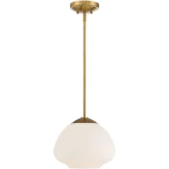 Possini Euro Design Orilla Brass Mini Pendant Light 11 3/4" Wide Mid Century Modern White Opal Glass Shade For Dining Room House Foyer Kitchen Island -Possini Euro Design GUEST 6b825d15 6d82 4dd9 a2ba bf886b8011ff