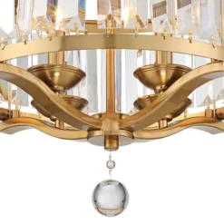Vienna Full Spectrum Prava Modern Ceiling Light Semi Flush Mount Fixture 16 1/2" Wide Warm Brass 4-Light Crystal Drum For Bedroom Kitchen Living Room -Possini Euro Design GUEST 6b88db73 12aa 4882 8448 5436a3754219