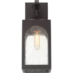 Possini Euro Design Tyne Modern Outdoor Wall Light Fixture Bronze 16 1/2" Seedy Glass For Post Exterior Barn Deck House Porch Yard Posts Patio Home -Possini Euro Design GUEST 6ce3aa39 c1be 449c 9530 aef14c1fa5df