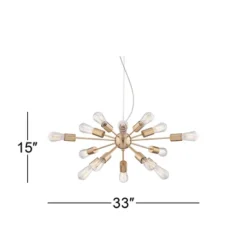 Possini Euro Design Hemingson Gold Large Chandelier 33" Wide Modern Sputnik 12-Light LED Fixture For Dining Room House Foyer Kitchen Island Entryway -Possini Euro Design GUEST 6dc62696 3edd 4d7e 864f f4c76e89043b