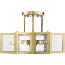 Possini Euro Design Casa Star Modern Ceiling Light Semi Flush Mount Fixture 16" Wide Warm Brass 6-Light Clear Glass For Bedroom Kitchen Living Room -Possini Euro Design GUEST 6e95e3bf 7dc3 4502 8a27 92db18885400