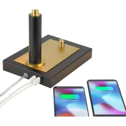 Possini Euro Design Possini Euro Hayven Desk Lamp With Dual USB Ports In Warm Gold With Black -Possini Euro Design GUEST 725eda49 37ef 4e2e 923b 13d892426628