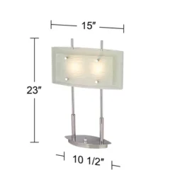 Possini Euro Design Charles Street Modern Desk Lamp 23" High Chrome Satin Nickel Frosted Slump Glass Shade For Bedroom Living Room Bedside Nightstand -Possini Euro Design GUEST 72f5eda7 e445 4ef1 bab7 c99c49fe11e9