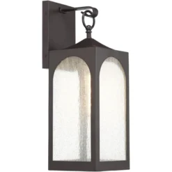 Possini Euro Design Tyne Modern Outdoor Wall Light Fixture Bronze 20 1/2" Seedy Glass For Post Exterior Barn Deck House Porch Yard Posts Patio Home -Possini Euro Design GUEST 736cdfea 3b34 4265 80da 2a4124f385c5
