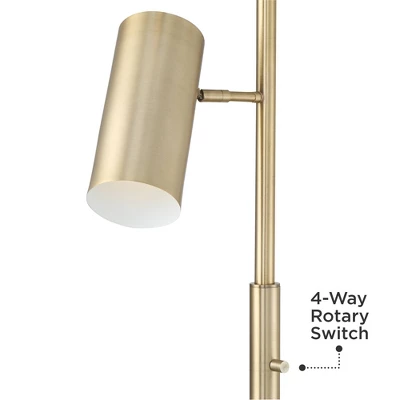 Possini Euro Design Canasta Trac Modern Tree Floor Lamp 67" Tall Satin Brass 3-Light Adjustable Metal Shade For Living Room Reading Bedroom Office 4 Possini Euro Design Canasta Trac Modern Tree Floor Lamp 67" Tall Satin Brass 3-Light Adjustable Metal Shade For Living Room Reading Bedroom Office - Image 2