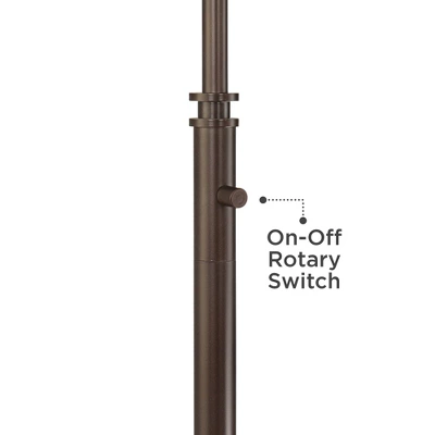 Possini Euro Design Modern Floor Lamp With USB Port 62 1/2" Tall Oil Rubbed Bronze Boom Arm Brown Drum Shade For Living Room House 6 Possini Euro Design Modern Floor Lamp With USB Port 62 1/2" Tall Oil Rubbed Bronze Boom Arm Brown Drum Shade For Living Room House - Image 4