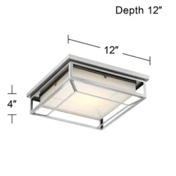 Possini Euro Design Radcliffe Modern Flush Mount Outdoor Ceiling Light Matte Nickel LED 4" Frosted Bonded Glass Damp Rated For Post Exterior Barn Deck -Possini Euro Design GUEST 7d4b8b7b 6b3a 40c8 955a 629992129081