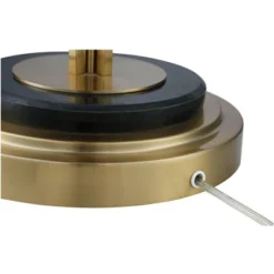 Possini Euro Design Palisade Modern Floor Lamp 64" Tall Satin Brass Metal Trimmed Fabric Tapered Drum Shade For Living Room Bedroom Office House Home -Possini Euro Design GUEST 81276240 445c 4712 bbdf 5f9619f2bd77