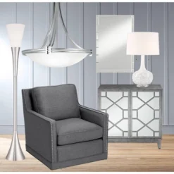 Possini Euro Design Natalia Modern Country Cottage Table Lamp 27" Tall White Ceramic Glaze Textured Floral Drum Shade For Bedroom Living Room Bedside -Possini Euro Design GUEST 81407b27 c670 4a5b 8ef8 e14858256c34