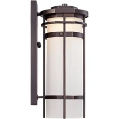 Possini Euro Design Theola Modern Outdoor Wall Light Fixture Bronze LED 12 3/4" Etched Glass Shade For Post Exterior Barn Deck House Porch Yard Patio -Possini Euro Design GUEST 82a7a3f4 f37b 47af a5c5 7244c7163ed7