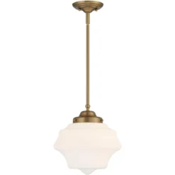 Possini Euro Design Soft Gold Mini Pendant Light 11" Wide Modern Schoolhouse Opal Glass Shade For Dining Living Room House Island -Possini Euro Design GUEST 859da487 ad81 480b 9f6b e17a77902724