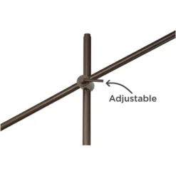 Possini Euro Design Industrial Floor Lamp Adjustable Arm 62.5" Tall Oiled Bronze Metal Light Brown Linen Drum Shade For Living Room Reading -Possini Euro Design GUEST 865aed3f 133f 4541 bf6d b6247a5233dd