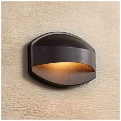 Possini Euro Design Xane Modern Industrial Outdoor Wall Light Fixture Bronze Dark Sky 7" For Post Exterior Barn Deck House Porch Yard Patio Outside