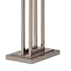 Possini Euro Design Modern Floor Lamp 62" Tall Brushed Nickel Openwork Rectangular Profile Off White Fabric Shade For Living Room Reading -Possini Euro Design GUEST 8b7ff47a 428f 40e2 8e52 8e425d2241d9