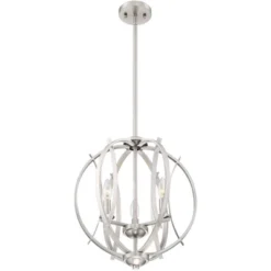 Possini Euro Design Spherical Brushed Nickel Pendant Chandelier 16" Wide Modern Orb 3-Light Fixture For Dining Room House Foyer Kitchen Island Bedroom -Possini Euro Design GUEST 8e92f18d c578 4818 8a42 6dcf8a523fee