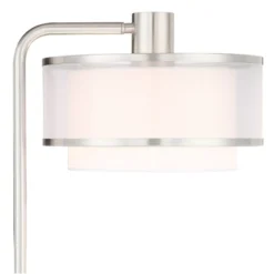 Possini Euro Design Modern Floor Lamps 60" Tall Set Of 2 With Tray Table USB Port Nickel Silver Organza White Linen Shades For Living Room 13 Possini Euro Design Modern Floor Lamps 60" Tall Set Of 2 With Tray Table USB Port Nickel Silver Organza White Linen Shades For Living Room -Possini Euro Design GUEST 8e95807b 5ffd 488c 8657 a5d1449d428e