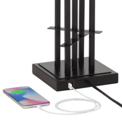 Possini Euro Design Deborah Modern Mid Century Table Lamp 30" Tall Black With USB Charging Port Gold Metal Double Drum Shades For Living Room Desk 12 Possini Euro Design Deborah Modern Mid Century Table Lamp 30" Tall Black With USB Charging Port Gold Metal Double Drum Shades For Living Room Desk -Possini Euro Design GUEST 910d7d9c 2f76 4380 a802 662bc76f6275