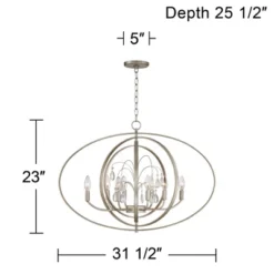 Possini Euro Design Tiller Champagne Satin Silver Pendant Chandelier 31 1/2" Wide Modern Open Orb Frame 8-Light Fixture For Dining Room Kitchen Island -Possini Euro Design GUEST 910e3da6 4fcf 4160 a1ac cc143827f385