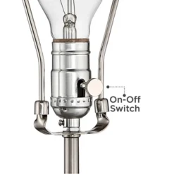 Possini Euro Design Modern Table Lamp With USB Outlet Reading Light LED 29.25" Tall Brushed Nickel Rectangular Off White Shade Bedroom Office -Possini Euro Design GUEST 921e95c2 54c0 4393 8af9 c5486eca0224