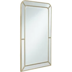 Possini Euro Design Rectangular Vanity Wall Mirror Modern Glam Beveled Edge Shiny Silver Leaf Frame 26" Wide For Bathroom Bedroom Living Family Room -Possini Euro Design GUEST 930744d7 ab10 446d 8038 966465fcad37