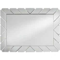 Possini Euro Design Prandini Rectangular Vanity Wall Mirror Modern Beveled Mirrored Glass Tile Frame 28" Wide For Bathroom Bedroom Home House Entryway -Possini Euro Design GUEST 94213d5a 8181 4444 a586 0e3f077e1a53