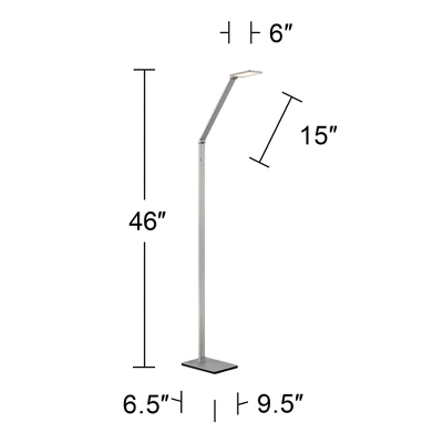 Possini Euro Design Bentley Modern Task Floor Lamp 61" Tall Silver LED Touch On Off Adjustable Head For Living Room Reading Bedroom Office House Home 10 Possini Euro Design Bentley Modern Task Floor Lamp 61" Tall Silver LED Touch On Off Adjustable Head For Living Room Reading Bedroom Office House Home - Image 8