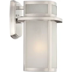 Possini Euro Design Delevan Modern Outdoor Wall Lights Fixture Set Of 2 Brushed Nickel 11 1/4" Frosted Seedy Glass For Post Exterior Barn Deck House 10 Possini Euro Design Delevan Modern Outdoor Wall Lights Fixture Set Of 2 Brushed Nickel 11 1/4" Frosted Seedy Glass For Post Exterior Barn Deck House -Possini Euro Design GUEST 95da607a 2a88 4400 9fbb 2e649f445854