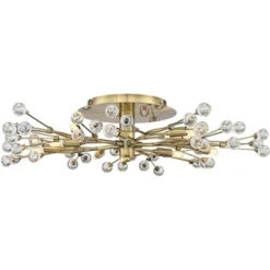 Possini Euro Design Ceiling Light Semi Flush Mount Fixture LED Brass 27 1/2" Wide 10-Light Crystal Berry For Living Room -Possini Euro Design GUEST a39380e4 f2df 4e18 8b1c 062c72465b59
