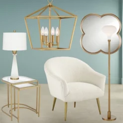 Possini Euro Design Cecil Modern Industrial Torchiere Floor Lamp 71" Tall Warm Gold Metal Opal Glass Shade For Living Room Bedroom Office House Home -Possini Euro Design GUEST a40a4876 4d1a 4982 bfca 1144fb6c5584