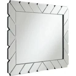 Possini Euro Design Prandini Rectangular Vanity Wall Mirror Modern Beveled Mirrored Glass Tile Frame 28" Wide For Bathroom Bedroom Home House Entryway -Possini Euro Design GUEST a479b77f c751 4956 a530 2c11889408b2